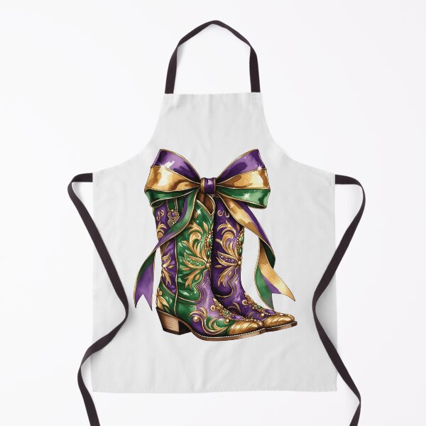 Item preview, Mardi Gras Cowgirl Boots Cowboy Coquette Bow NOLA Girl Women designed and sold by ArleneRowe.