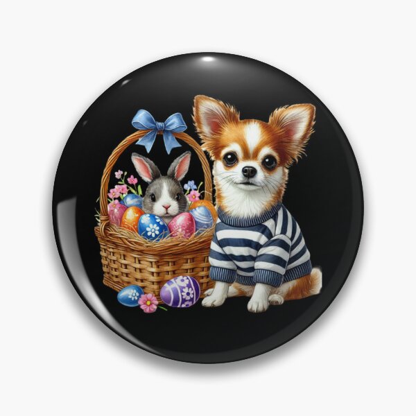 Item preview, Cute Easter Chihuahua Puppy With Bunny And Basket Eggs designed and sold by Dominik1994.
