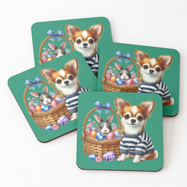 Item preview, Cute Easter Chihuahua Puppy With Bunny And Basket Eggs designed and sold by Dominik1994.