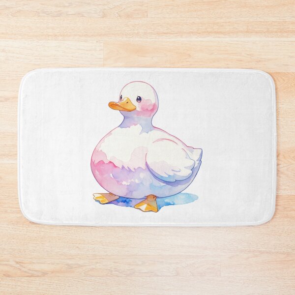 Item preview, Watercolor Chubby White Duck with Soft Pink and Purple Tints designed and sold by Jagamusubi.