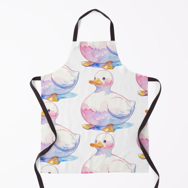 Item preview, Watercolor Chubby White Duck with Soft Pink and Purple Tints designed and sold by Jagamusubi.