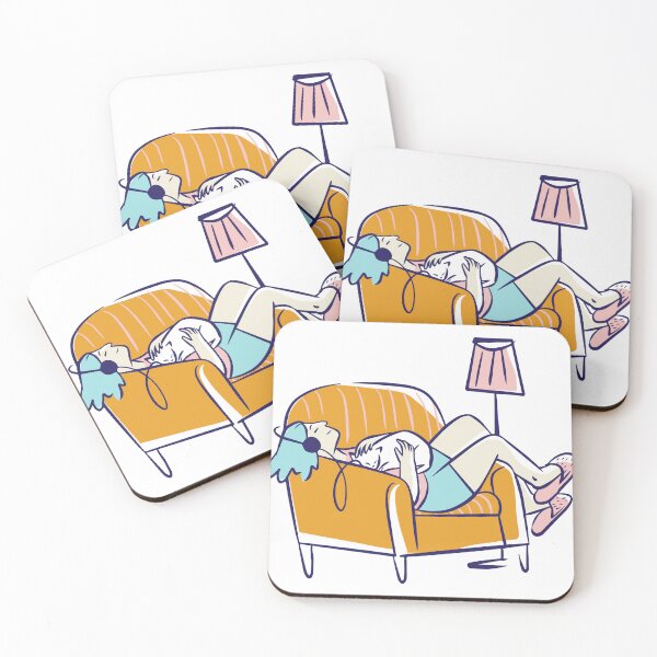 Item preview, Nap Therapy – Cozy Couch Relaxation Aesthetic Illustration designed and sold by RoselleStudio21.