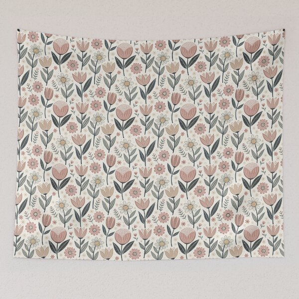 Item preview, Tulip & Daisy Folk Symbols | Scandinavian Spring Design designed and sold by Shuga-Design.