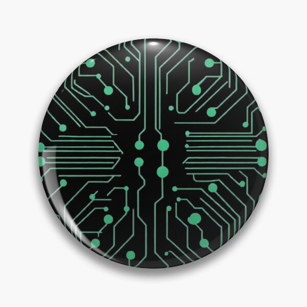 Artikelvorschau, Dunkelgrüne Neon-Schaltkreise – Minimalistischer Tech-Aufkleber | Futuristisches Elektronikdesign entworfen und verkauft von Purti123.