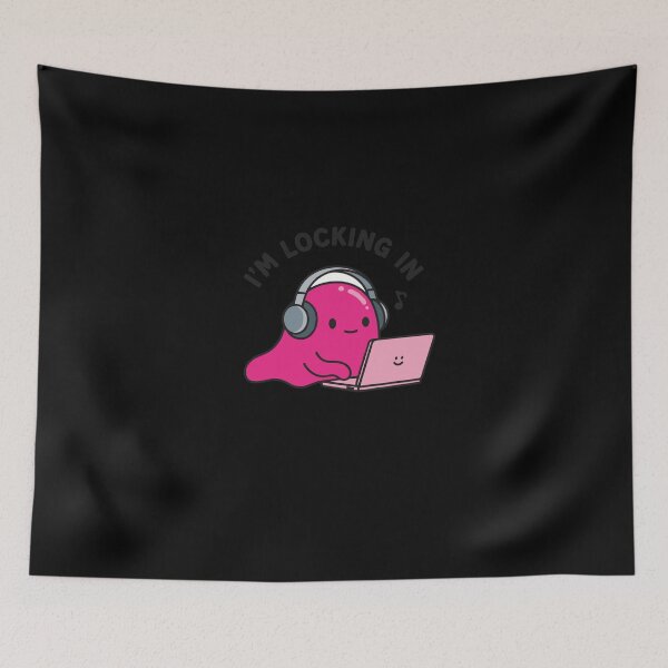 Item preview, Pink Locking In Aesthetic Character with Headphones designed and sold by PopStars1993.