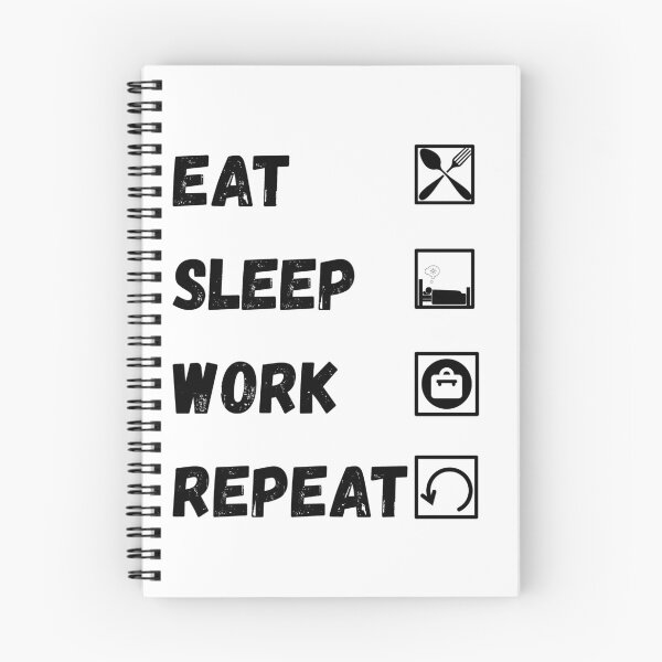 Item preview, Minimalist Eat Sleep Work Repeat Routine Graphic for Productivity Lovers designed and sold by KapiPrint.