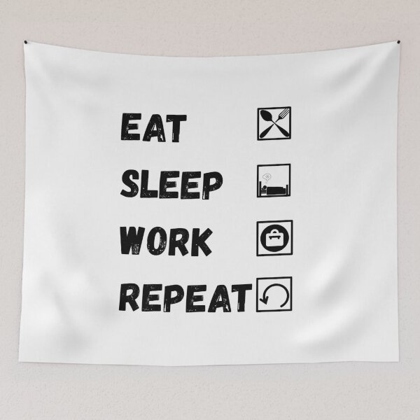 Item preview, Minimalist Eat Sleep Work Repeat Routine Graphic for Productivity Lovers designed and sold by KapiPrint.