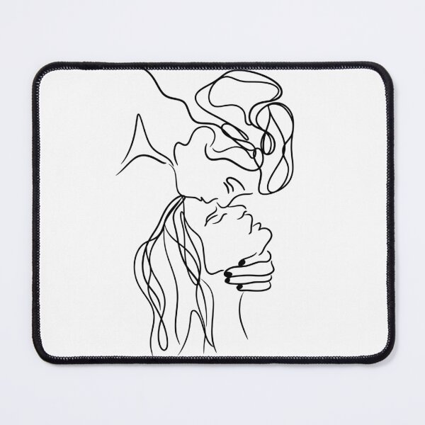 Item preview, Minimalist One Line Kiss Art - Intimacy and Connection Drawing designed and sold by LoraDesign98.