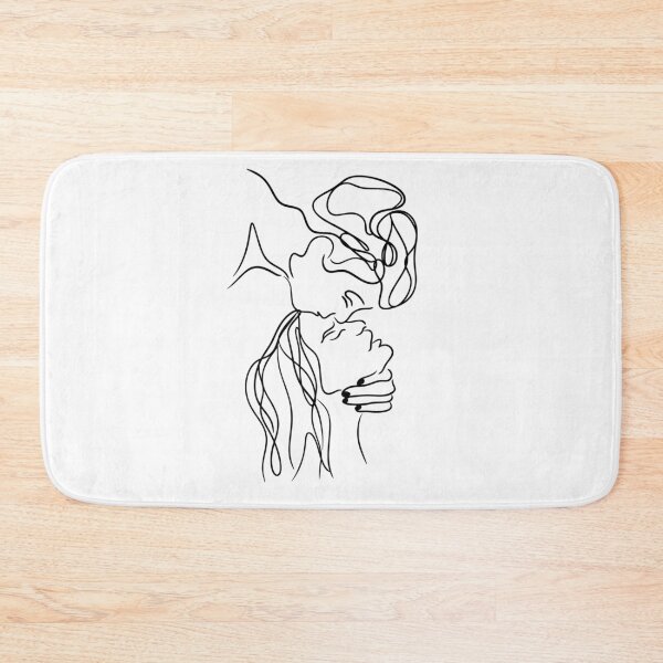 Item preview, Minimalist One Line Kiss Art - Intimacy and Connection Drawing designed and sold by LoraDesign98.
