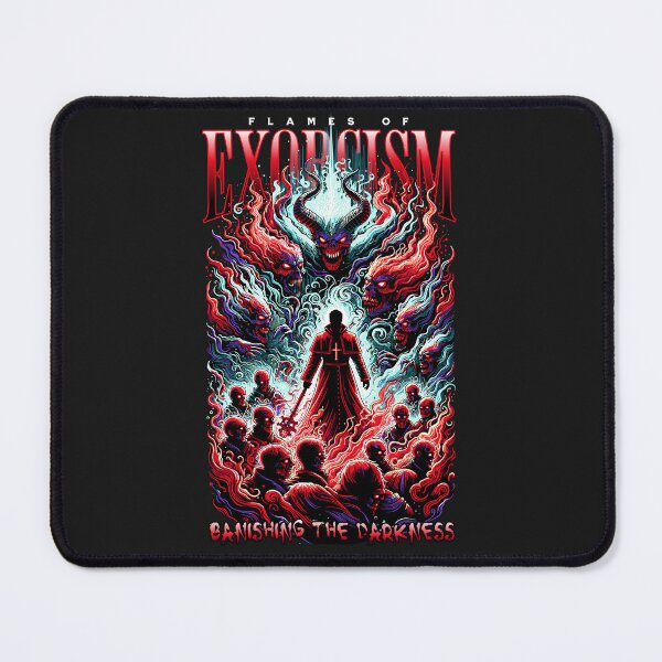 Item preview, Flames of Exorcism - Banishing the Darkness - Epic Priest vs Demon Horror Art designed and sold by Emagicc.
