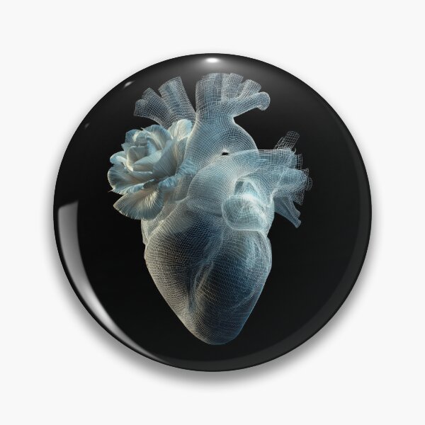 Item preview, Surreal Wireframe Heart with Female Face – 3D Sci-Fi Art designed and sold by Maryna_Reine.