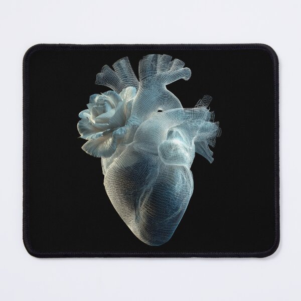 Item preview, Surreal Wireframe Heart with Female Face – 3D Sci-Fi Art designed and sold by Maryna_Reine.