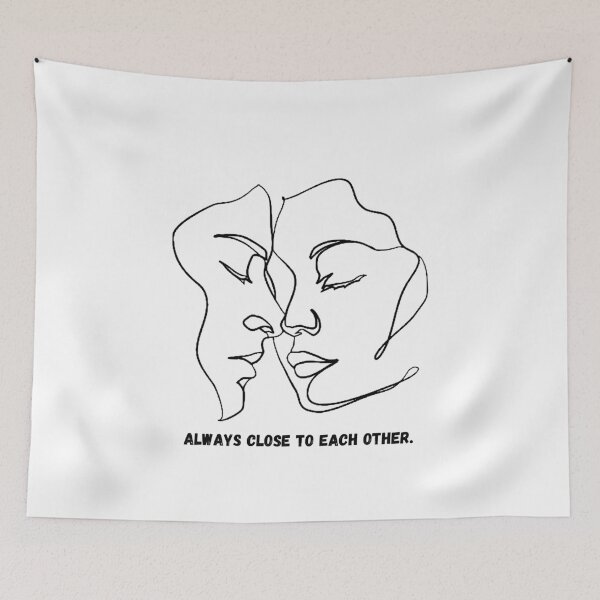 Item preview, Minimalist Line Art Couple – "Always Close To Each Other designed and sold by LoraDesign98.