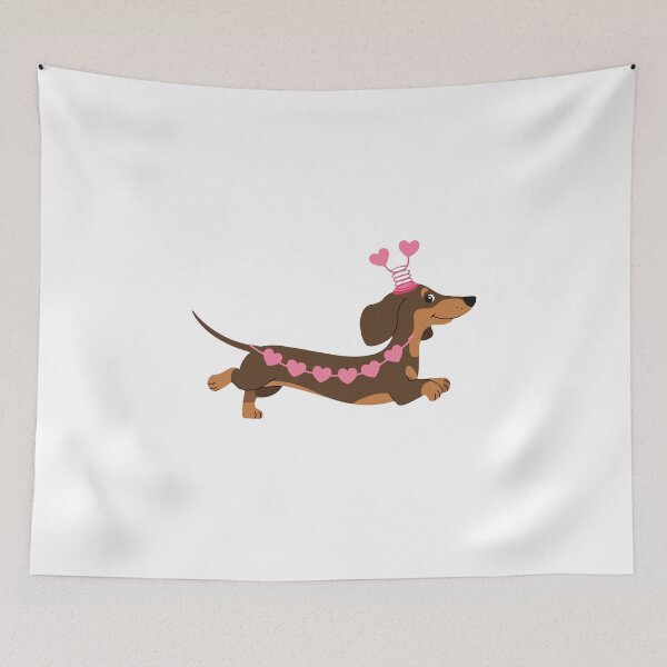 Item preview, Dachshund Wearing Heart Antennae designed and sold by jkrphoto.
