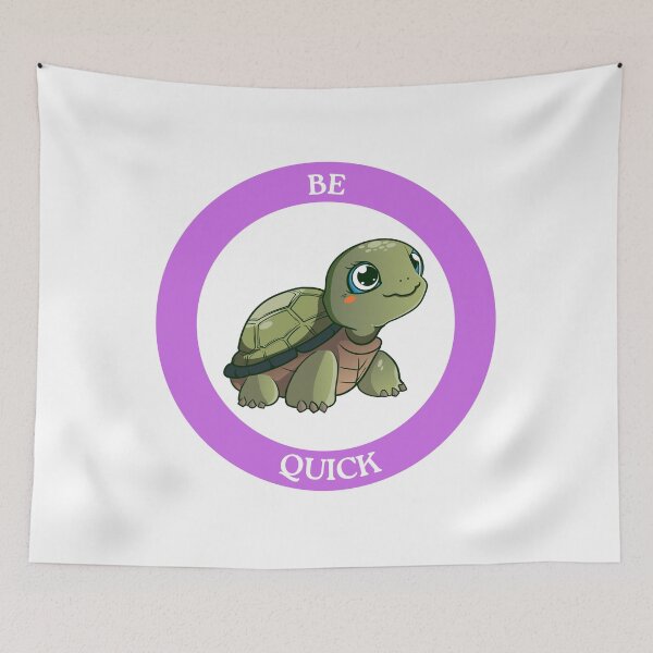 Item preview, Be Quick Turtle - Cute Green Turtle in Purple Circle Art designed and sold by Love3Happy.