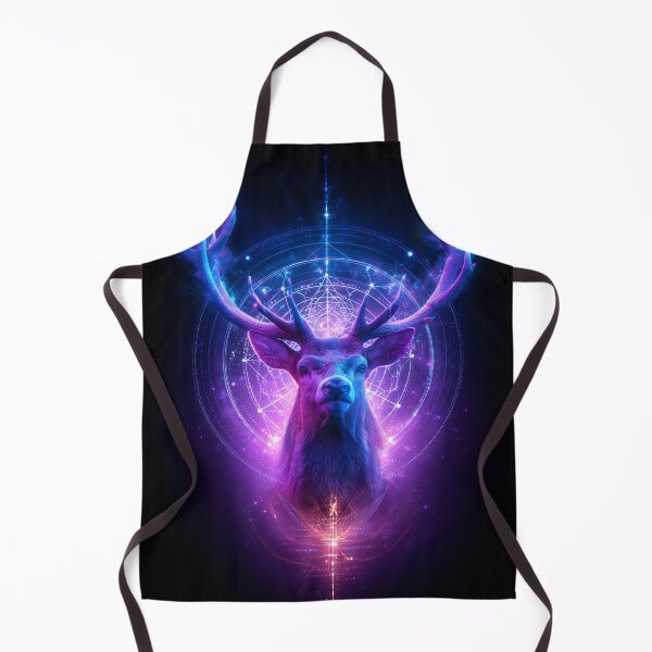 Item preview, Neon Mandala Deer – Mystical Cosmic Stag with Glowing Antlers designed and sold by VisionaryVeils.