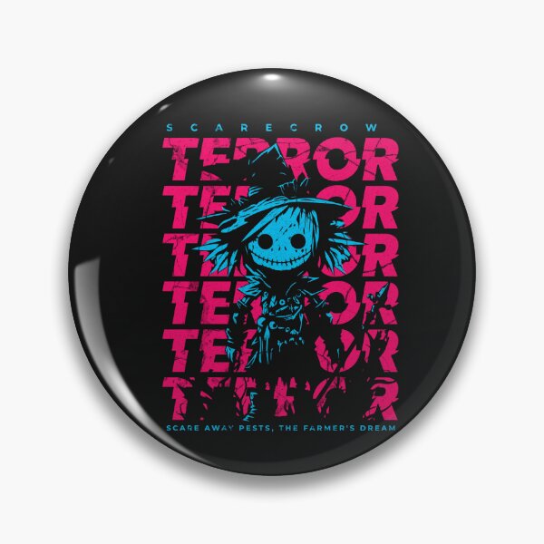 Item preview, Scarecrow Terror Halloween - Creepy Farmer's Dream - Neon Pink & Blue Horror designed and sold by Emagicc.