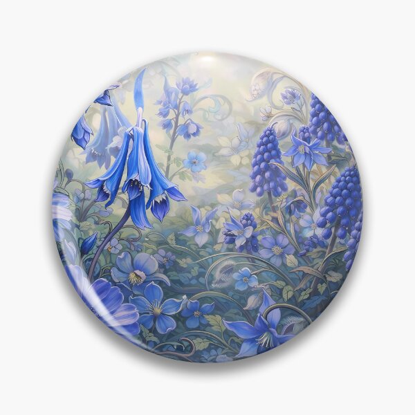 Item preview, Enchanted Blue Floral Garden designed and sold by cuprum.