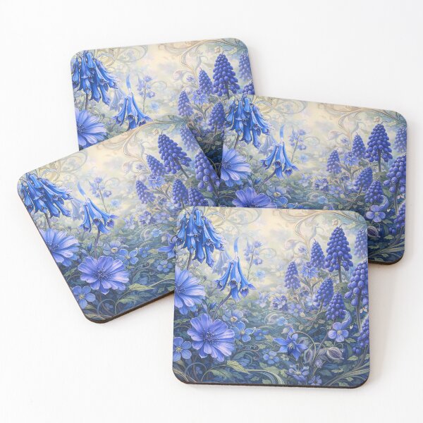 Item preview, Enchanted Blue Floral Garden designed and sold by cuprum.