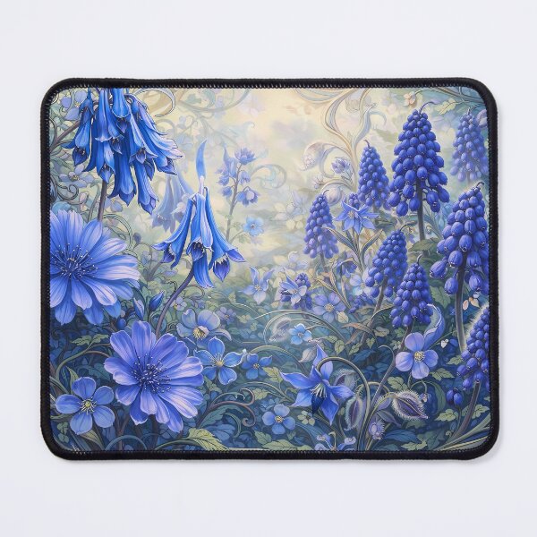 Item preview, Enchanted Blue Floral Garden designed and sold by cuprum.