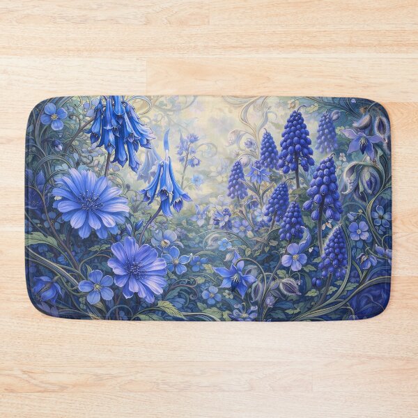 Item preview, Enchanted Blue Floral Garden designed and sold by cuprum.