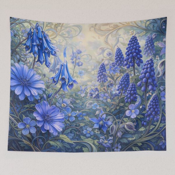 Item preview, Enchanted Blue Floral Garden designed and sold by cuprum.