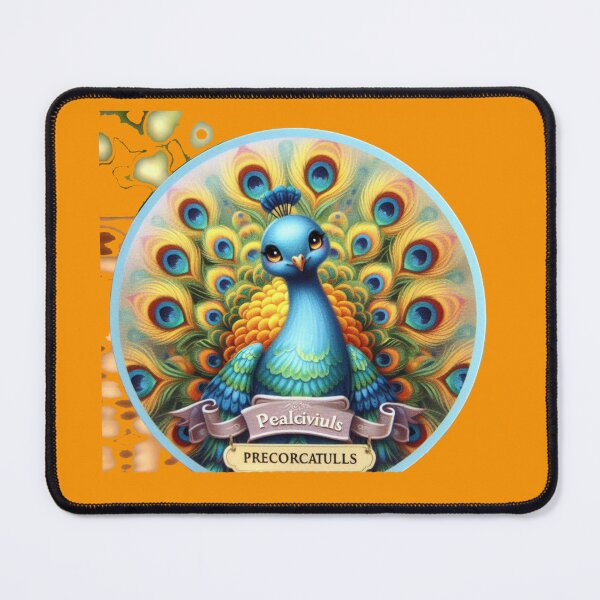 Item preview, Colorful Peacock Label – Front & Side View with Fan-Shaped Tail designed and sold by PaintMeWorld.