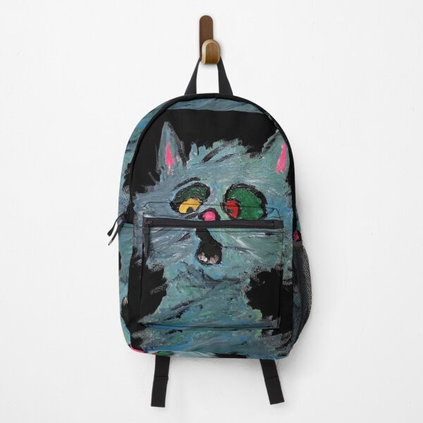 Item preview, Wide Eyed Chaos Cat - Quirky Abstract Acrylic Painting designed and sold by WimziRides.