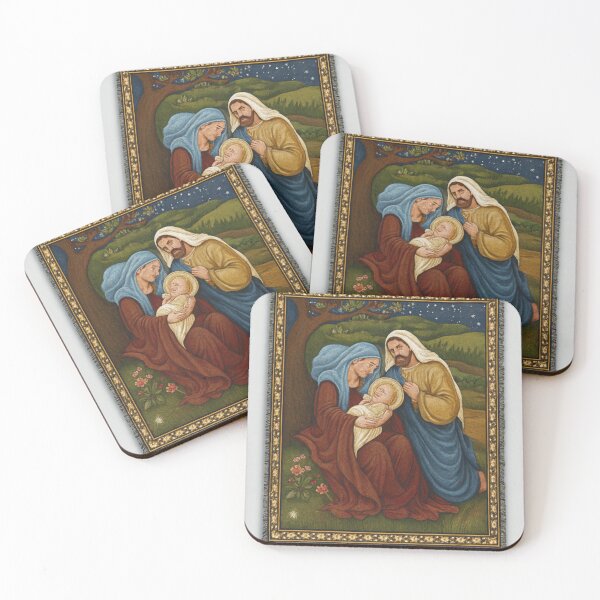 Item preview,  Starry Night Nativity Tapestry – Sacred Family Under the Tree designed and sold by LuxuryApparels.