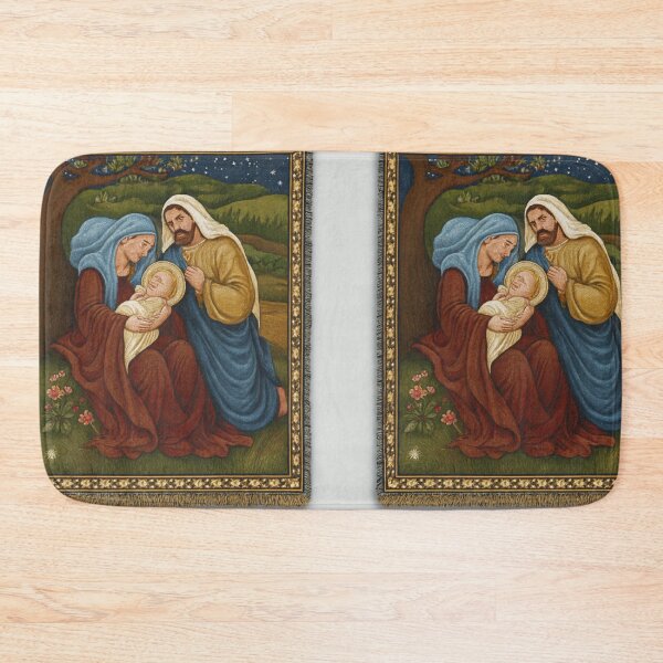 Item preview,  Starry Night Nativity Tapestry – Sacred Family Under the Tree designed and sold by LuxuryApparels.