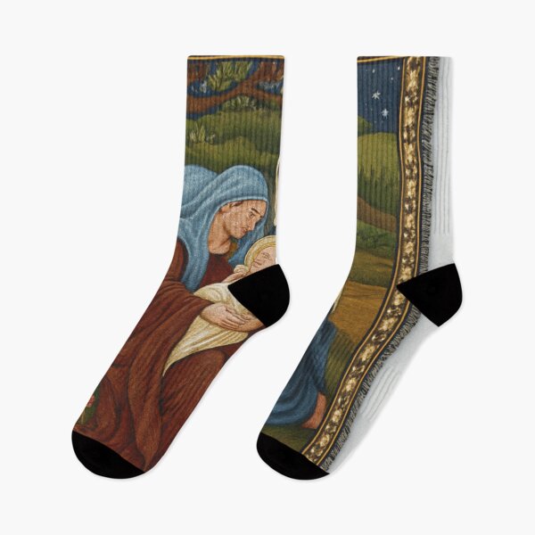 Item preview,  Starry Night Nativity Tapestry – Sacred Family Under the Tree designed and sold by LuxuryApparels.