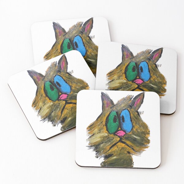 Item preview, Existential Crisis Cat - Quirky Hand-Painted Abstract Art designed and sold by WimziRides.