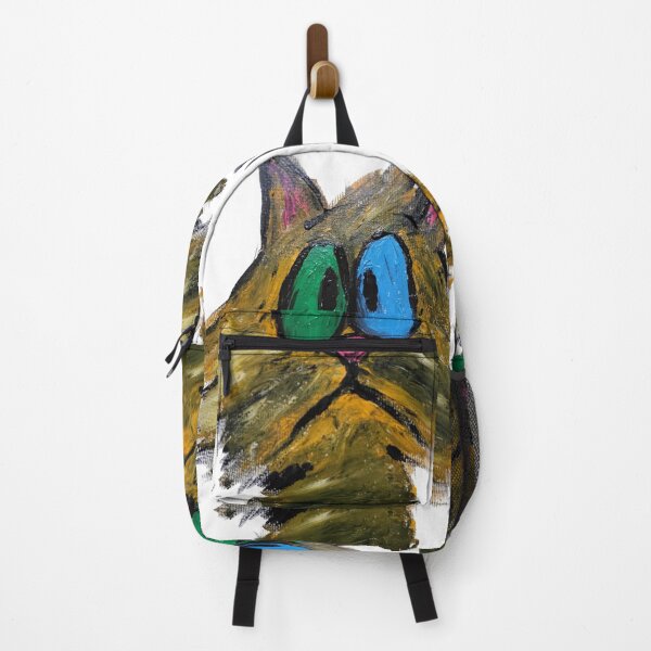 Item preview, Existential Crisis Cat - Quirky Hand-Painted Abstract Art designed and sold by BeyondInkwell.