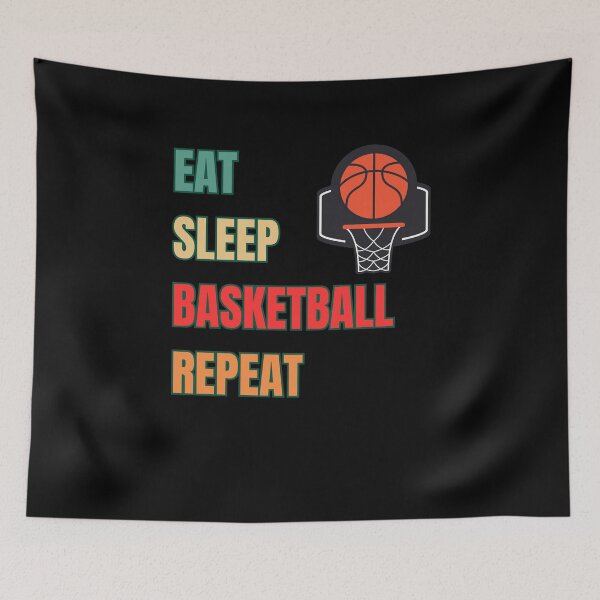 Item preview, Eat Sleep Basketball Repeat – Daily Court Routine Minimalist Sports Tee designed and sold by KapiPrint.
