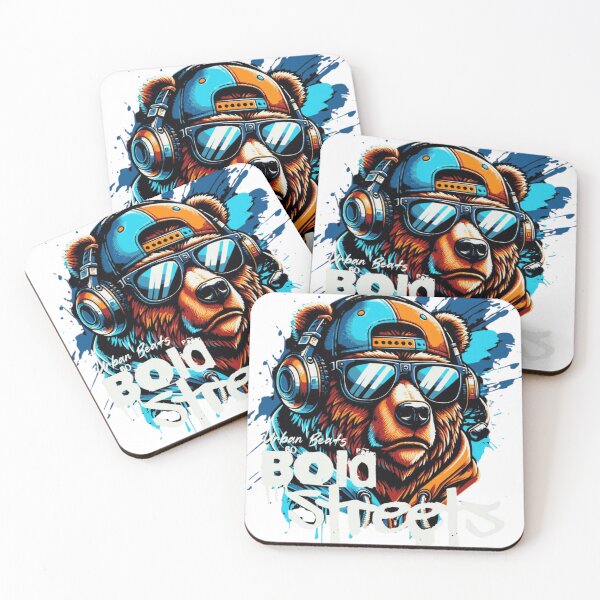 Item preview, Bold Streets Urban DJ Bear with Headphones Illustration designed and sold by HorizonStores.