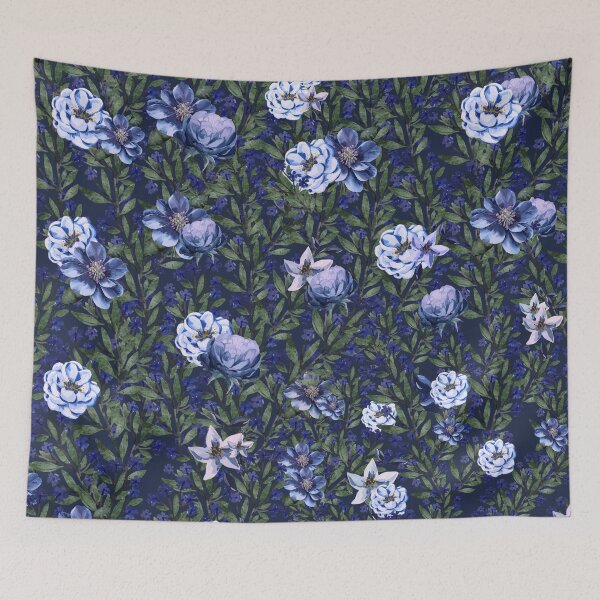 Item preview, Midnight Blue Floral Garden Pattern designed and sold by Asmaa Abdul-Azim.
