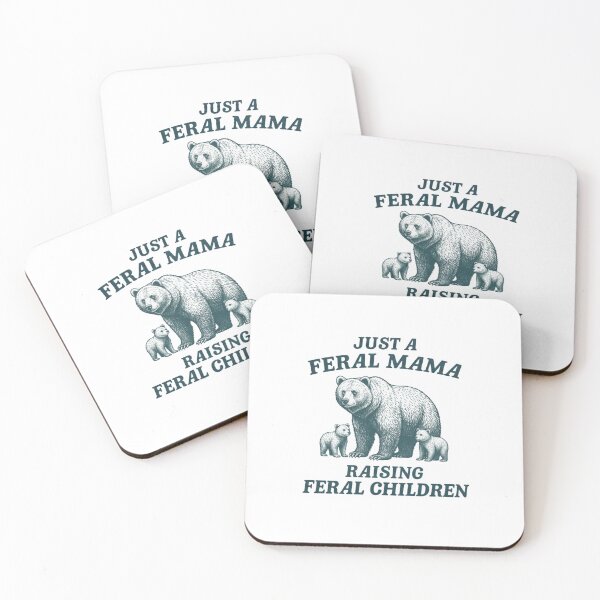 Item preview, Just a Feral Mama Raising Feral Children: Vintage Grizzly Bear | Rustic Mama Bear Art designed and sold by Colorful-Garden.