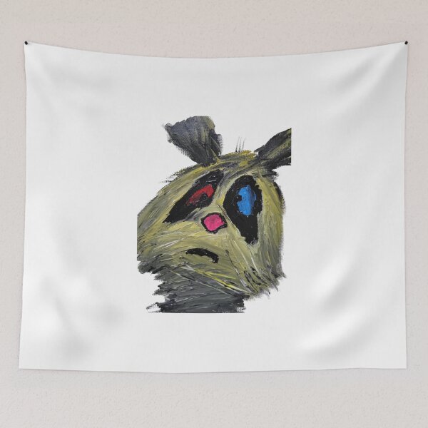 Item preview, Existential Crisis Cat - Quirky Hand-Painted Abstract Art designed and sold by BeyondInkwell.