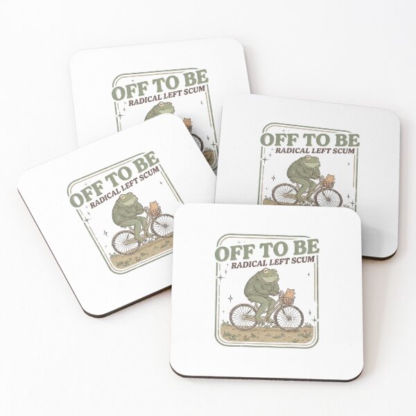 Item preview, Off To Be Radical Left Scum Frog Bicycle Meme designed and sold by gustavbellocci.