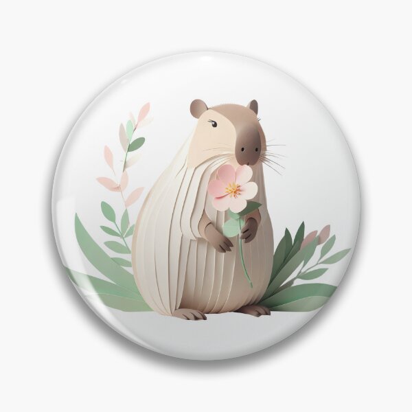 Item preview, Botanical Capybara — Aesthetic 3D Papercraft Art designed and sold by purrsoul.