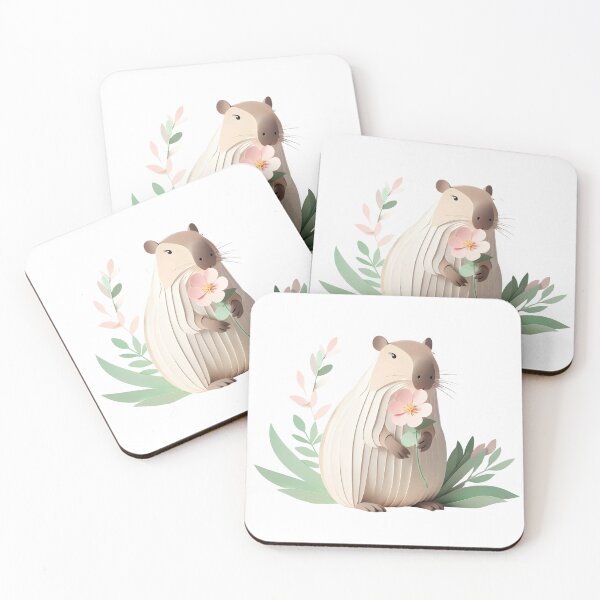 Item preview, Botanical Capybara — Aesthetic 3D Papercraft Art designed and sold by purrsoul.