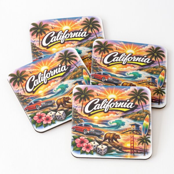 Item preview, California Airbrush Art - Retro West Coast Style designed and sold by Myra365Art.