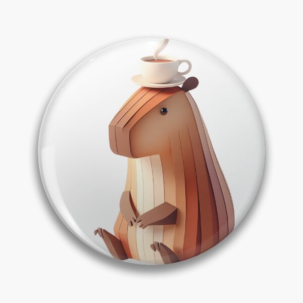Item preview, Cozy Coffee Capybara — Minimalist 3D Papercraft Art designed and sold by purrsoul.