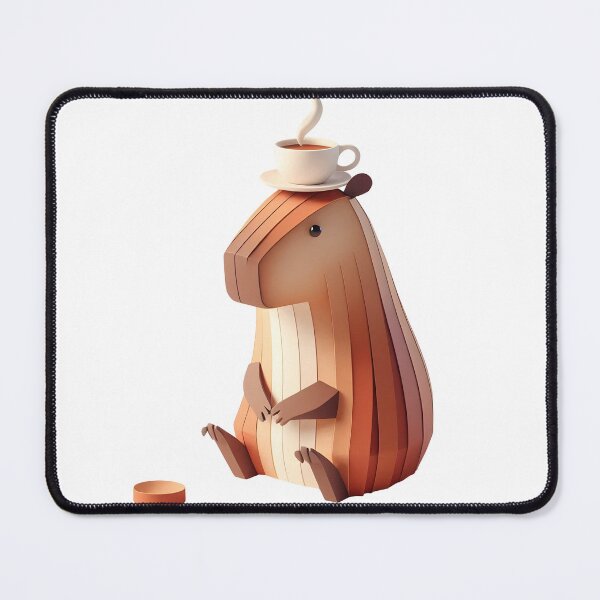 Item preview, Cozy Coffee Capybara — Minimalist 3D Papercraft Art designed and sold by purrsoul.