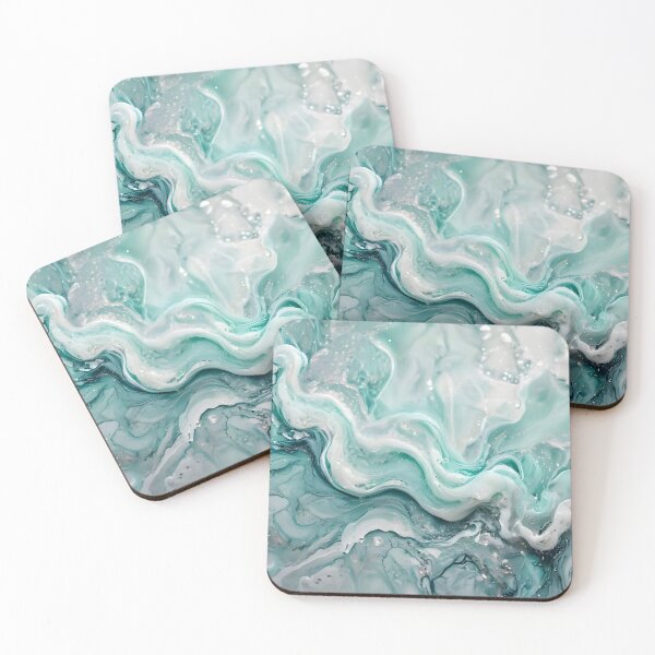 Item preview, Mint Mist Organic Fluid Art designed and sold by VibeShift Studio.