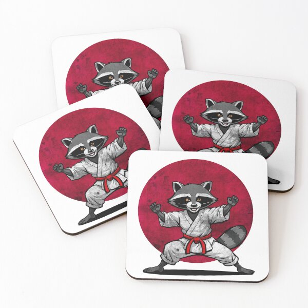 Item preview, Raccoon Karate Judo Japan Japanese Flag Funny Graphic designed and sold by MirelaSorescu.