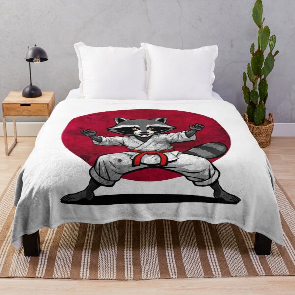 Item preview, Raccoon Karate Judo Japan Japanese Flag Funny Graphic designed and sold by MirelaSorescu.