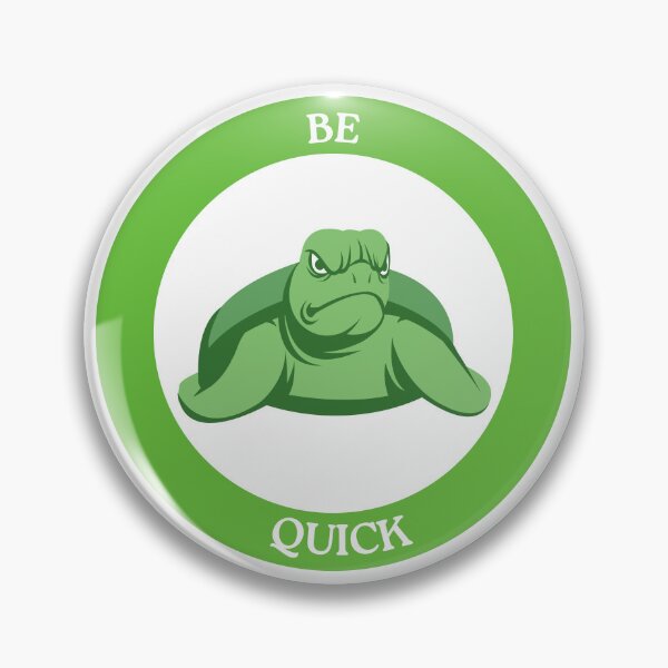 Item preview, Be Quick Turtle - Grumpy Turtle in Green Circle Meme Art designed and sold by Love3Happy.