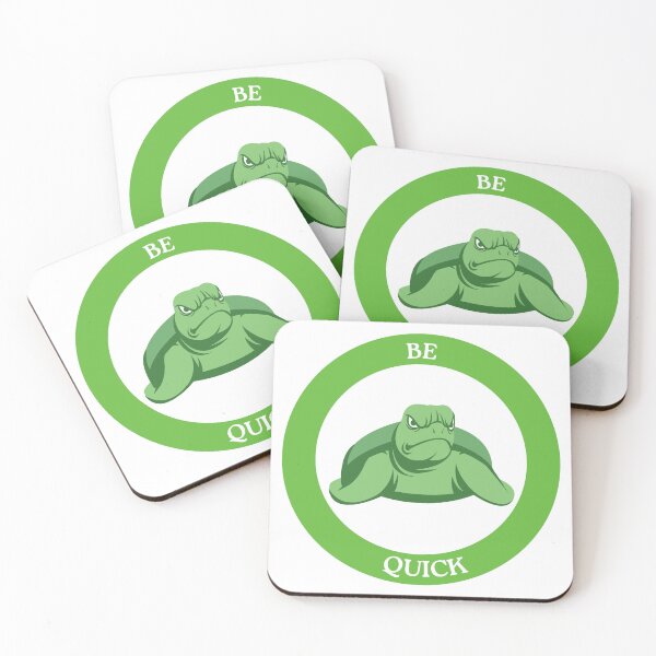 Item preview, Be Quick Turtle - Grumpy Turtle in Green Circle Meme Art designed and sold by Love3Happy.