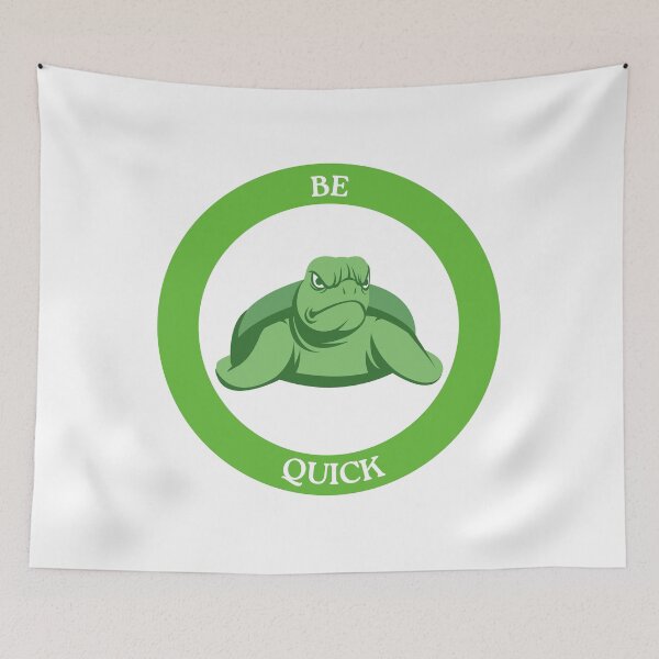 Item preview, Be Quick Turtle - Grumpy Turtle in Green Circle Meme Art designed and sold by Love3Happy.